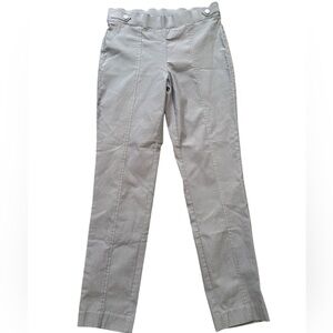 Anne Klein Gray Slim Pull On Button Tab Ankle Pants Size 6
